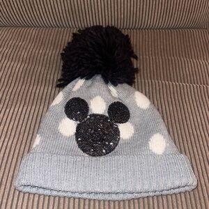 GAP / Disney Gray Knit Hat with Black Pom Pom